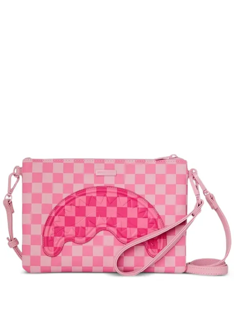 Sprayground Sharks In Paris checkered clutch bag