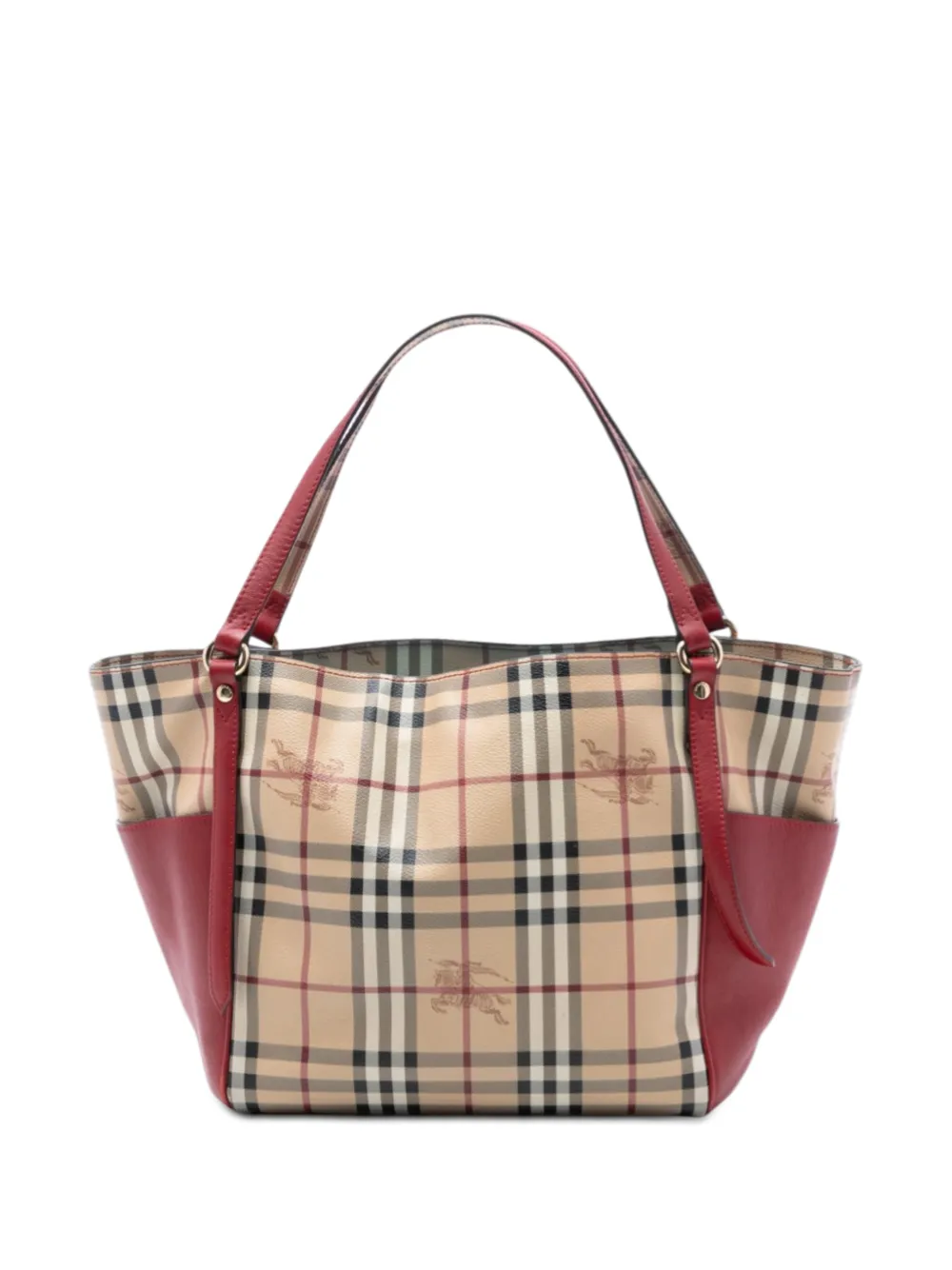 Burberry Pre-Owned 2000-2017 Small Leather Trimmed Haymarket Check Coated Canvas Canterbury tote bag - Toni neutri