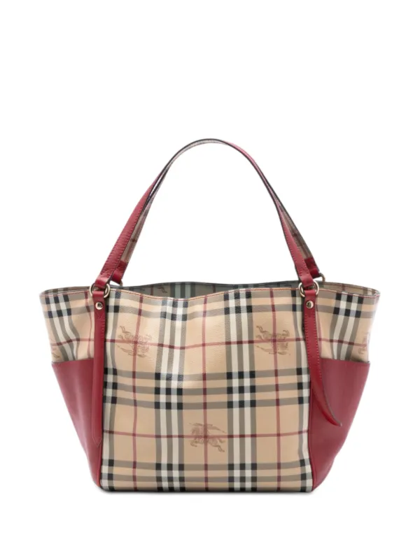 Burberry Pre-Owned 2000-2017 スモール レザートリム ヘイマーケット 
