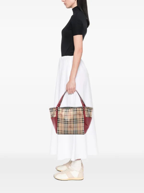 Burberry Pre-Owned 2000-2017 スモール レザートリム ヘイマーケット 