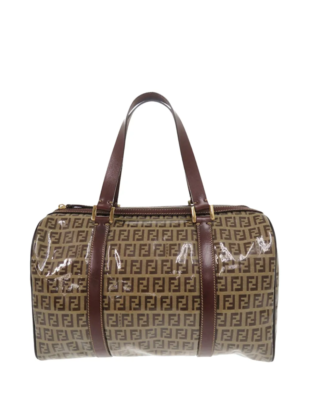 Fendi Pre-Owned 2000-2010 Zucchino Crystal boston bag - Toni neutri