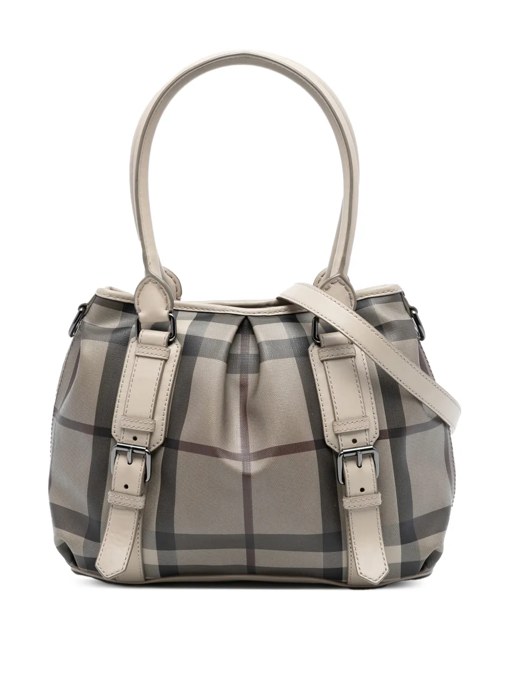 Burberry Pre-Owned 2000-2017 Small Smoke Check Coated Canvas Northfield satchel - Nude