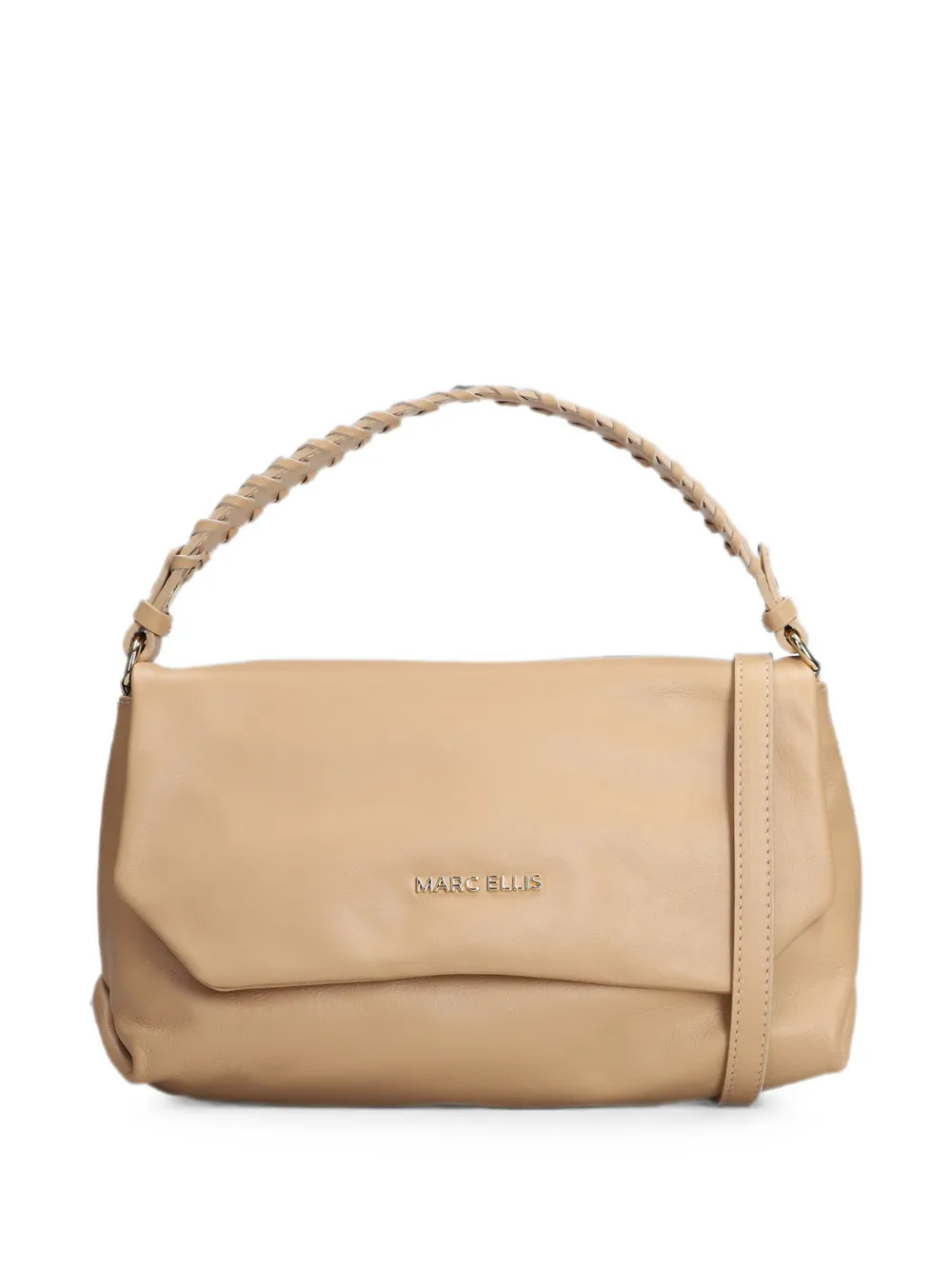 Marc Ellis Elodie braided-handle logo-plaque shoulder bag - Toni neutri