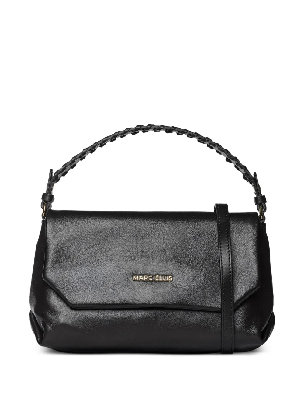 Marc Ellis Elodie braided-handle shoulder bag - Nero