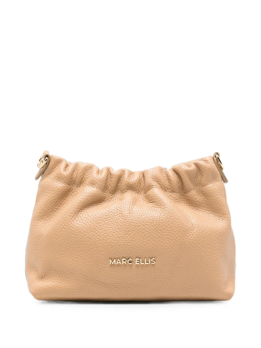 Marc Ellis ruched leather shoulder bag - Nude