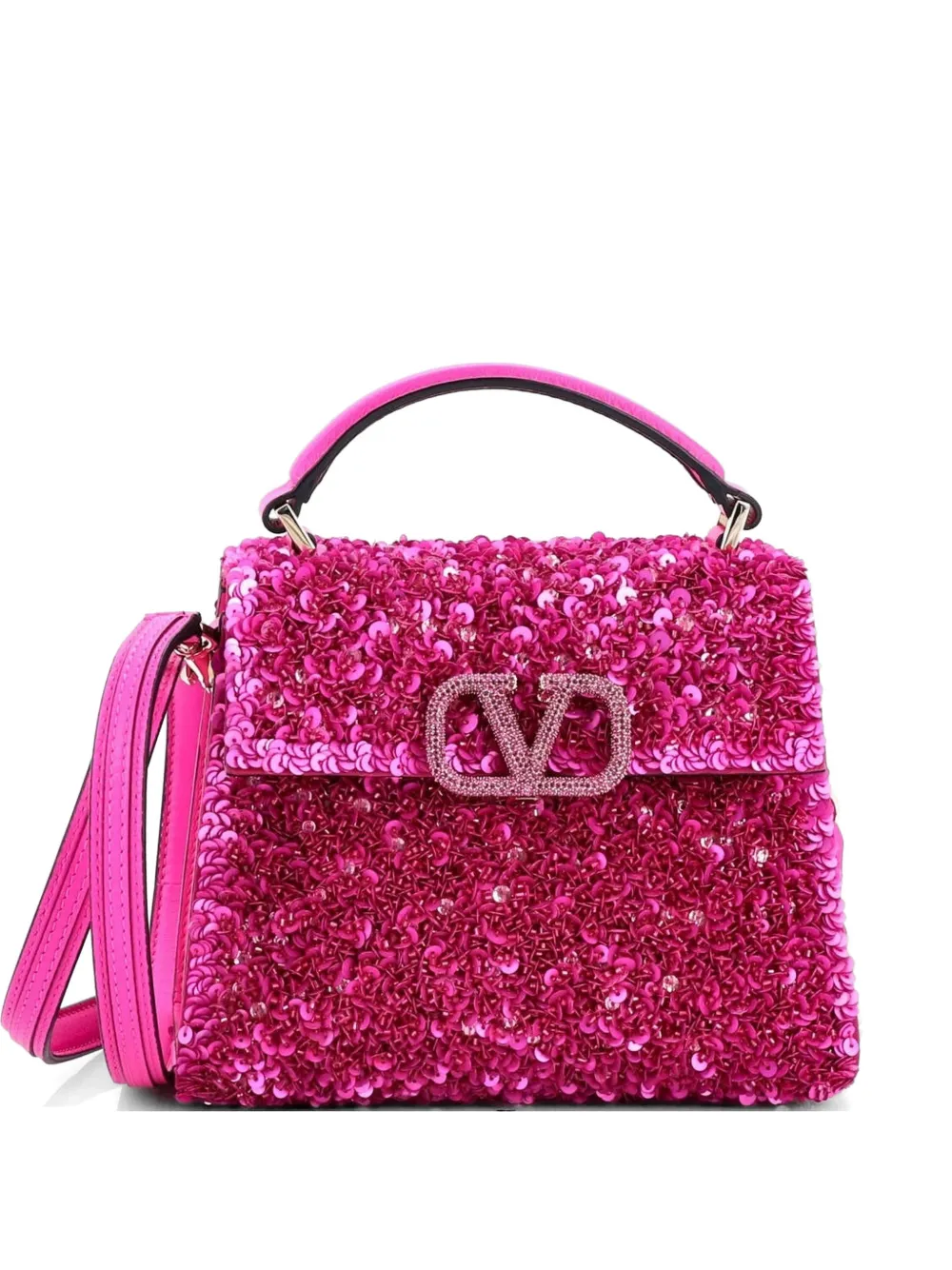 Valentino Garavani Pre-Owned VSling Top Handle Bag Sequins Mini satchel - Rosa