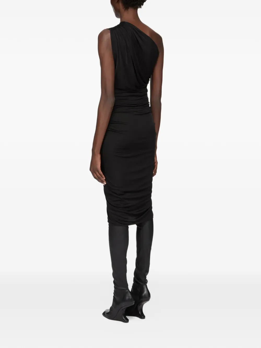Rick Owens Lilies Avra asymmetrische jurk met ruches Zwart