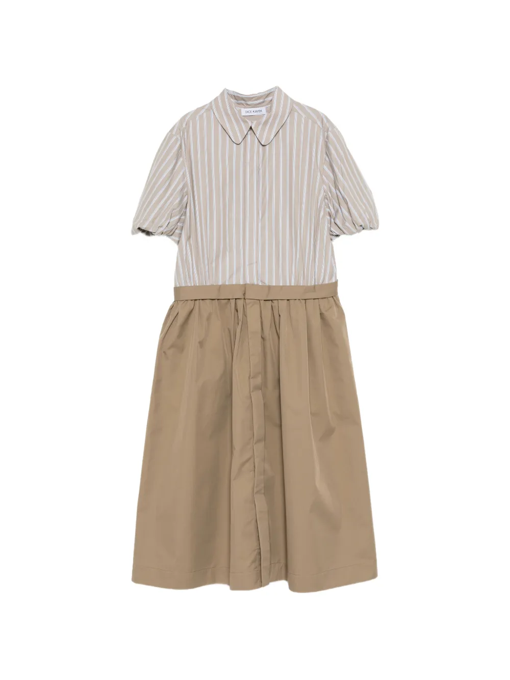 Dice Kayek sculptural-sleeves striped shirt dress - Braun