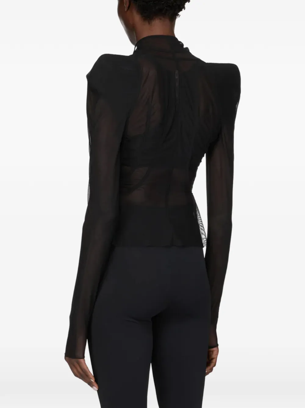 Rick Owens Princess semi-doorzichtig jack Zwart