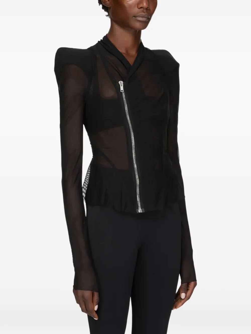 Rick Owens Princess semi-doorzichtig jack Zwart