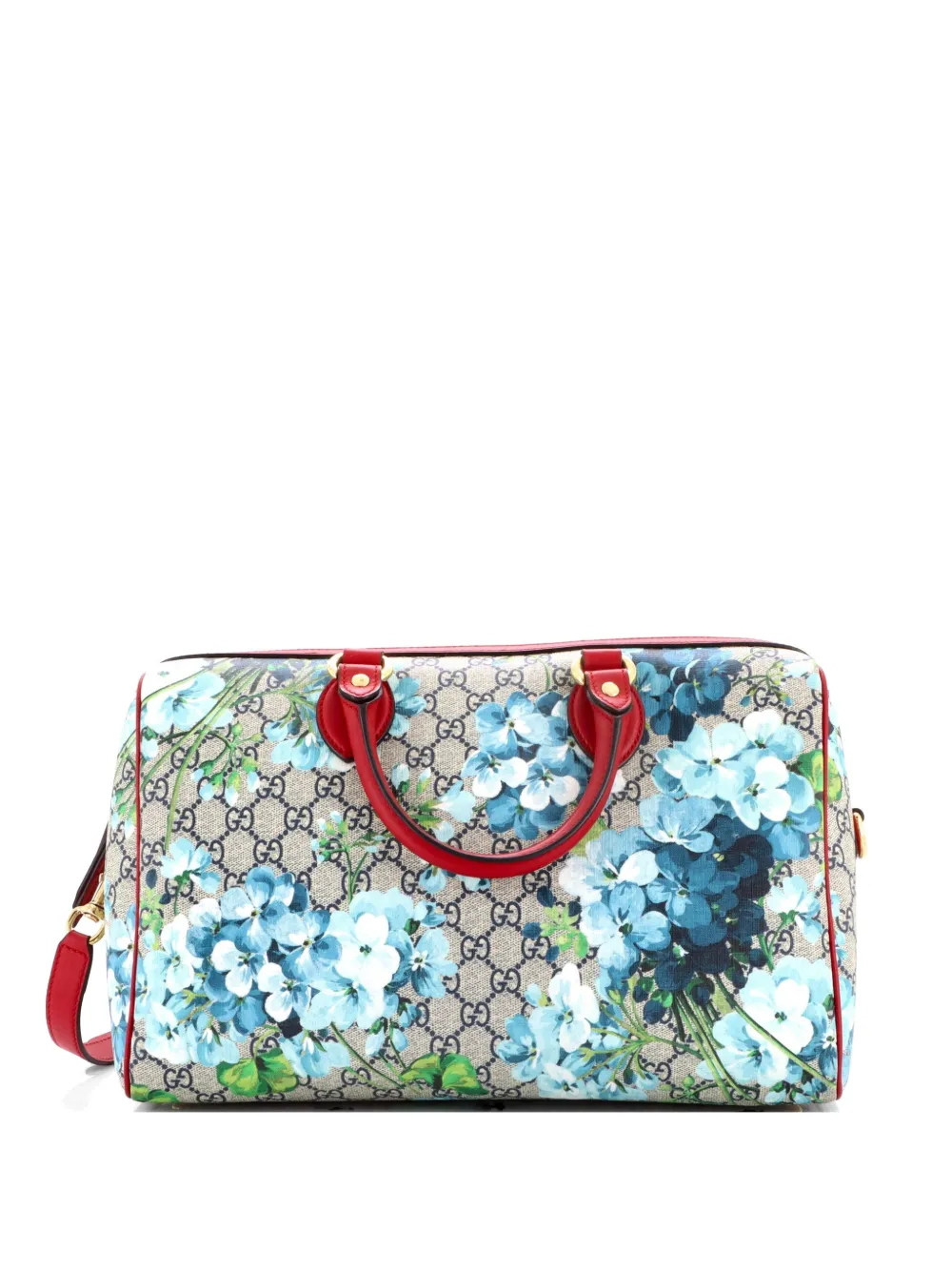 Gucci Pre-Owned Borsa a tracolla Boston convertibile media in tela cerata GG con stampa a fiori - Marrone
