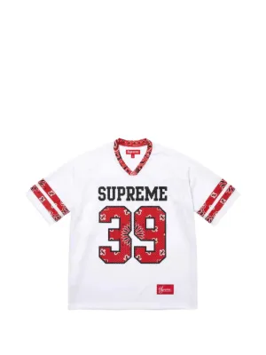 Supreme Sequin Football Jersey T-shirt | Blue | FARFETCH