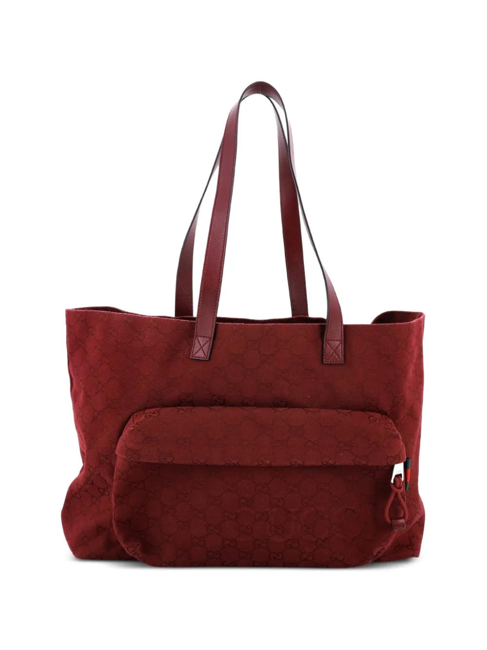 Gucci Pre-Owned Borsa tote grande in tela GG con logo goffrato - Rosso