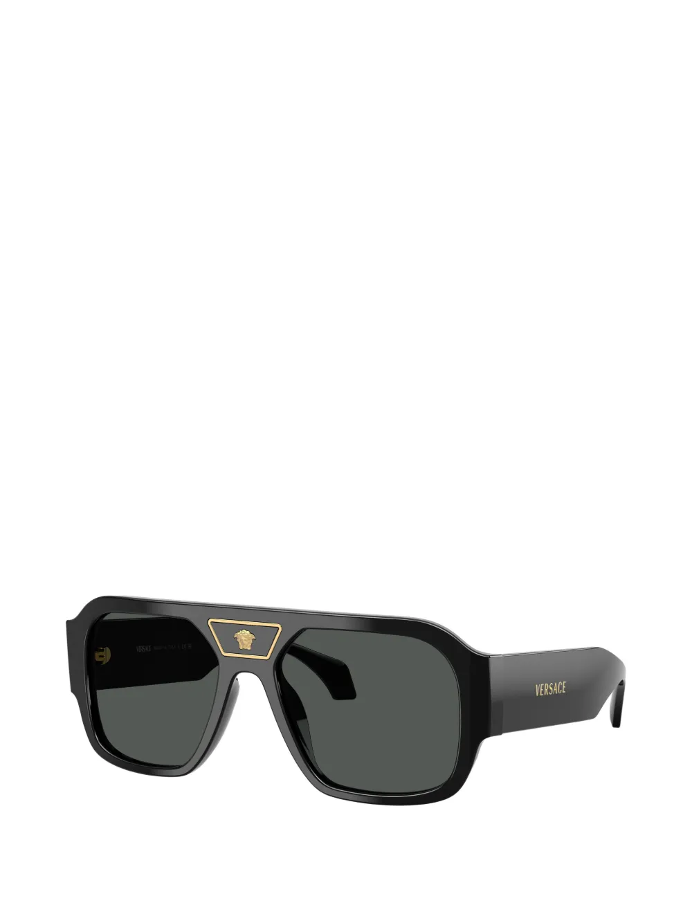 Versace Eyewear Zonnebril met rechthoekig montuur Zwart