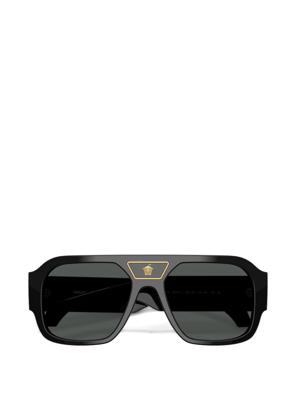 Versace Eyewear Zonnebril met rechthoekig montuur Zwart