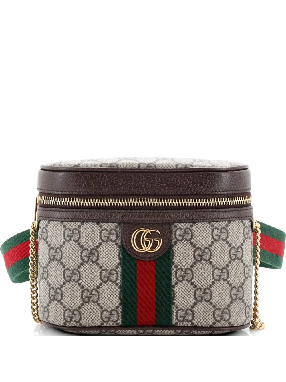 Gucci Pre-Owned Marsupio Ophidia piccolo in tela cerata GG con catena - Marrone