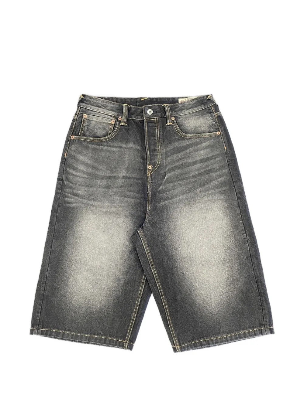 Evisu Seagull Embroidery Denim Shorts In Gray