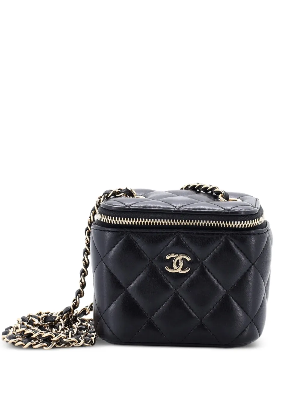 CHANEL Pre-Owned Classic Vanity Case with Chain Quilted Lambskin Mini crossbody bag - Nero