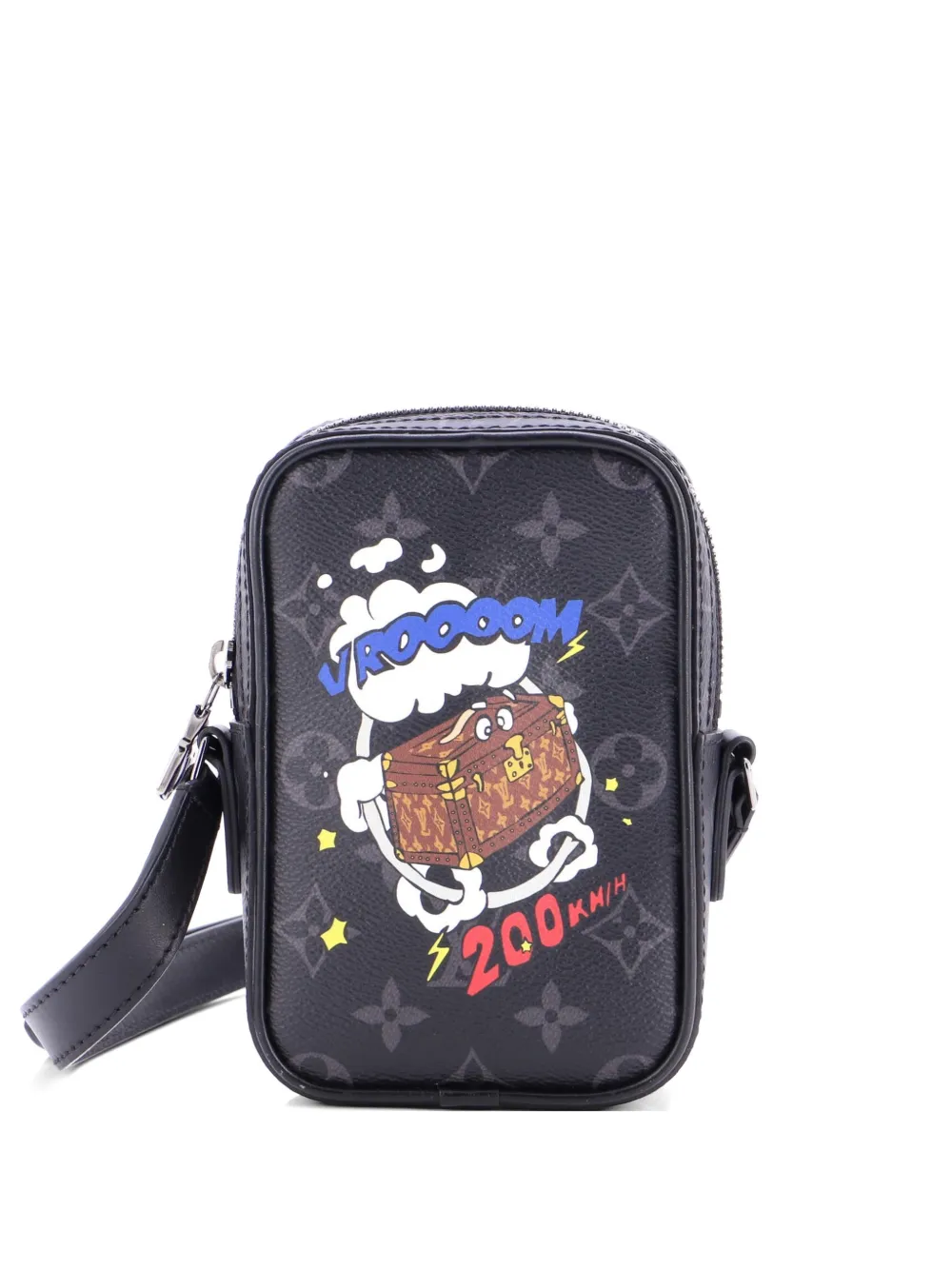Louis Vuitton Pre-Owned Borsa a tracolla Danube Limited Edition Comic Trunk Monogram Eclipse Canvas PPM con stampa e monogramma - Nero