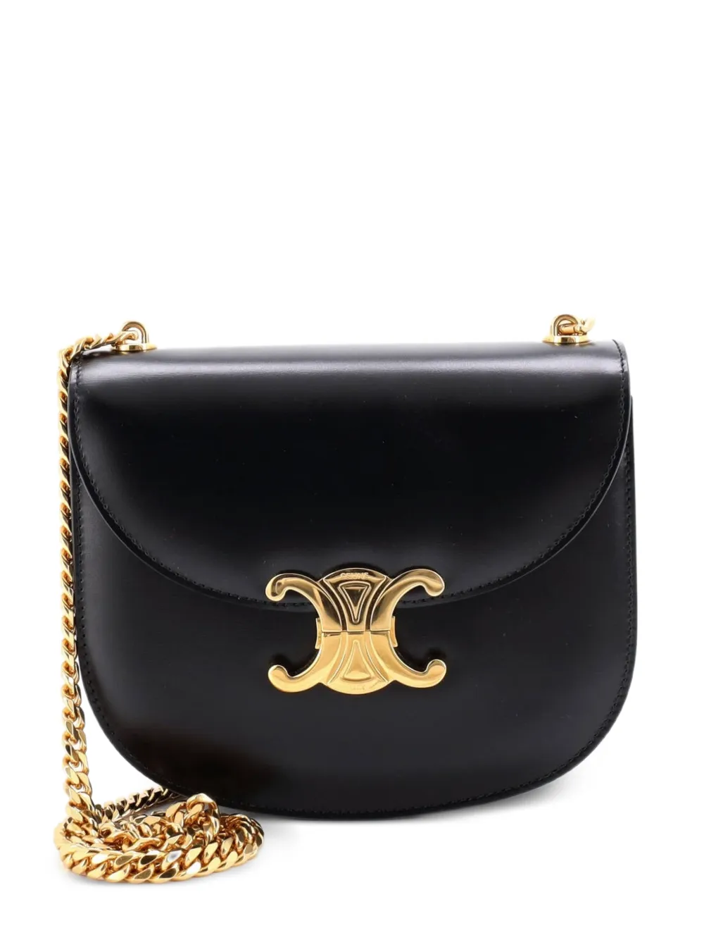 Celine Pre-Owned Triomphe Besace Clea Chain Flap Bag Leather shoulder bag - Nero