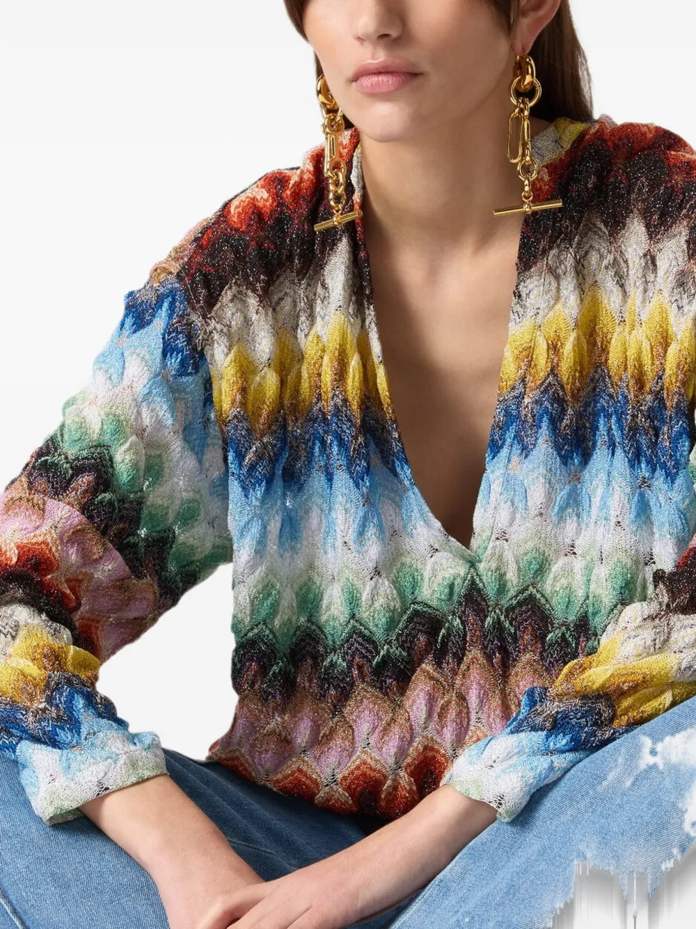 Missoni Lamé kasjmier blouse Blauw