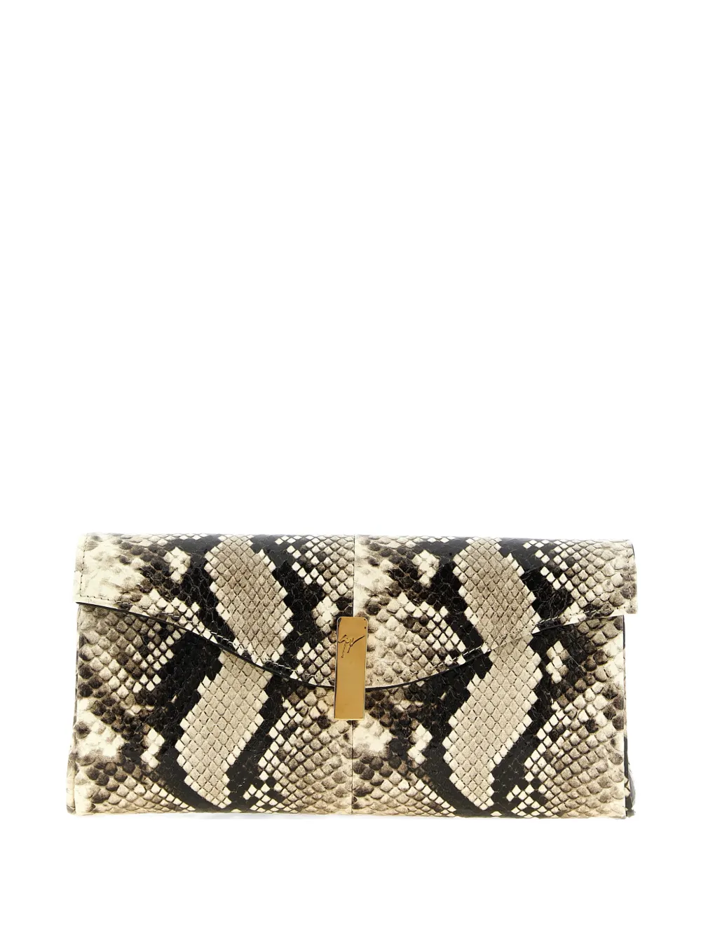Giuseppe Zanotti Flutie python-effect clutch bag - Toni neutri