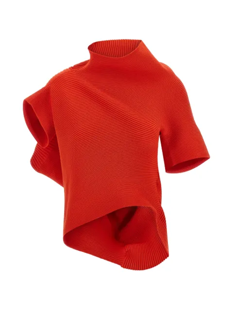 Issey Miyake Life Form asymmetric-design ribbed top