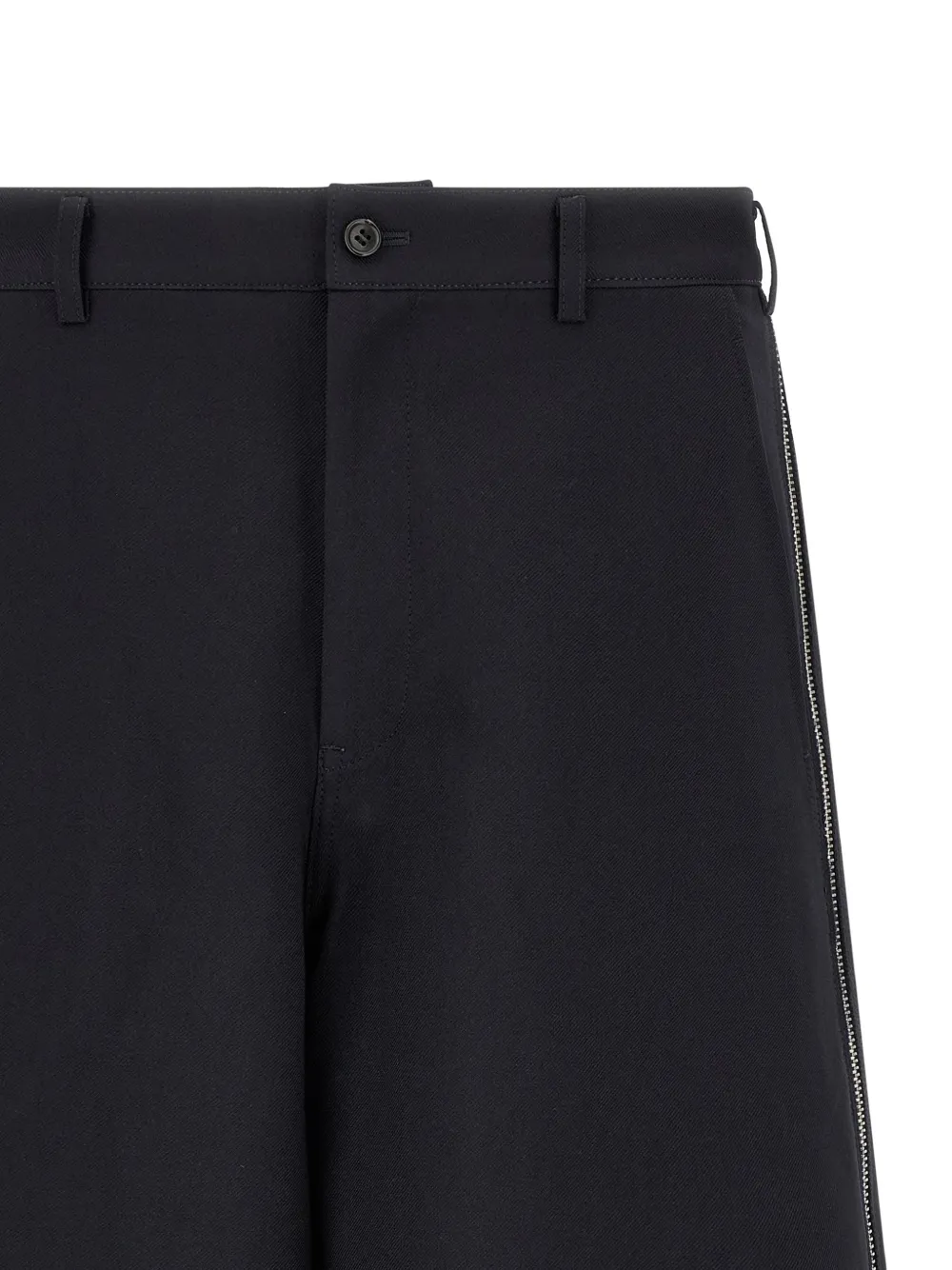 Comme Des Garçons Shirt Shorts met visgraatpatroon en rits aan de zijkant Zwart