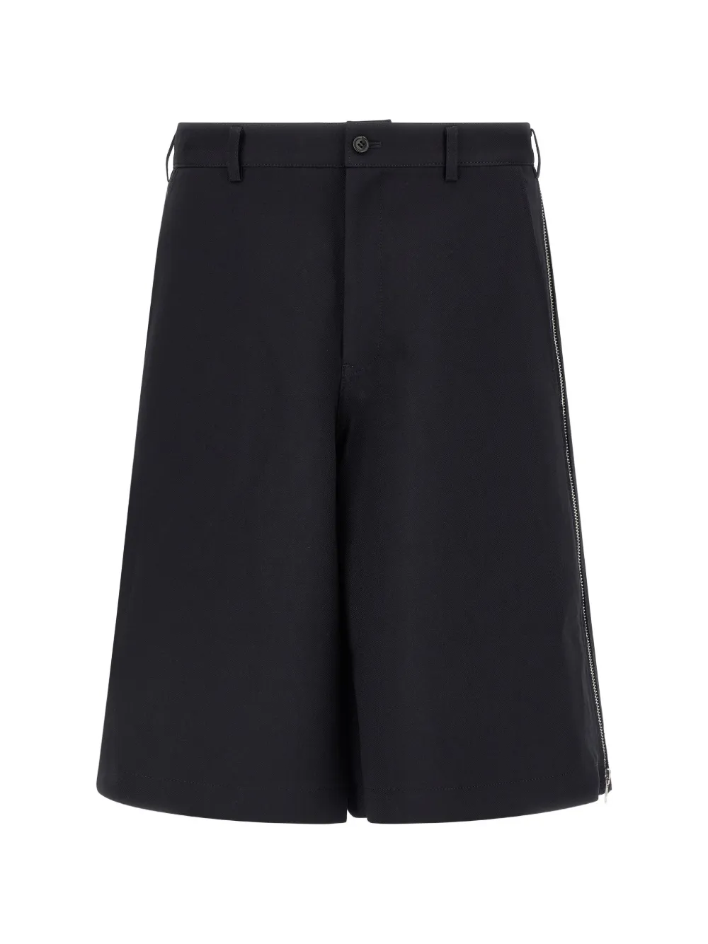 Comme Des Garçons Shirt herringbone side-zip shorts - Schwarz