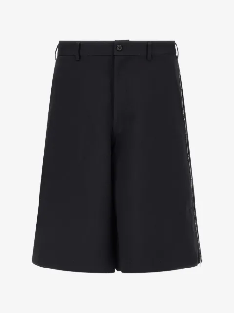 Comme Des Garçons Shirt herringbone side-zip shorts