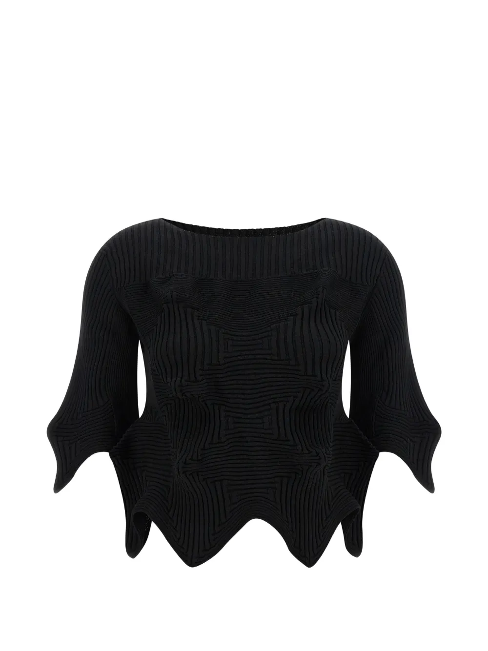 Issey Miyake Linkage ribbed-knit top - Schwarz