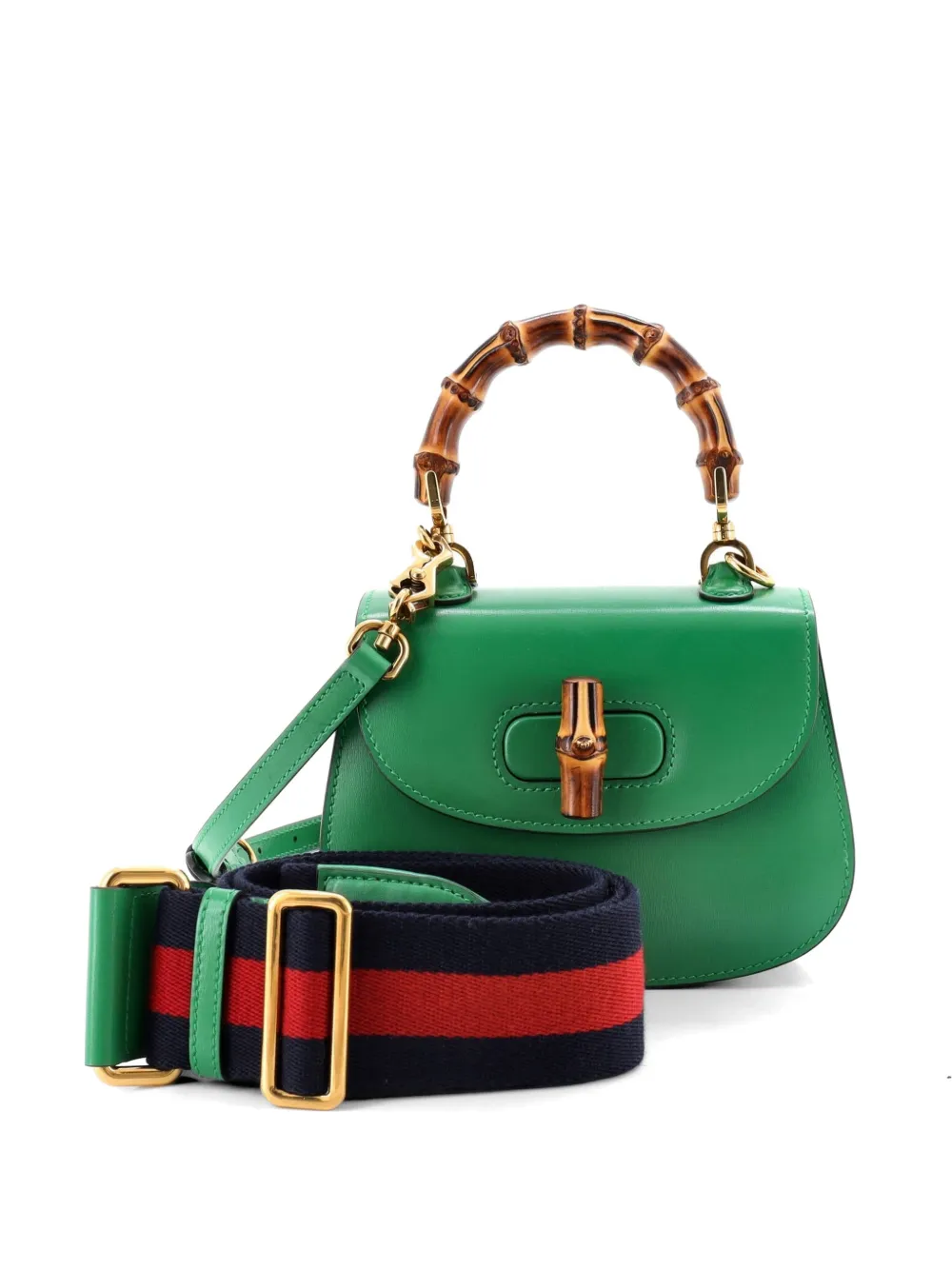 Gucci Pre-Owned Bamboo 1947 Top Handle Bag Leather Mini shoulder bag - Verde