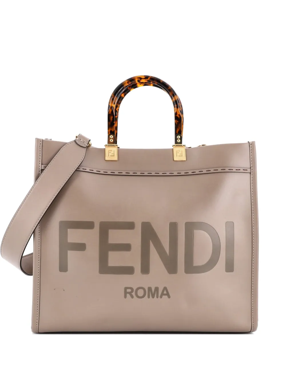 Fendi Pre-Owned Sunshine Shopper Leather Medium tote bag - Marrone