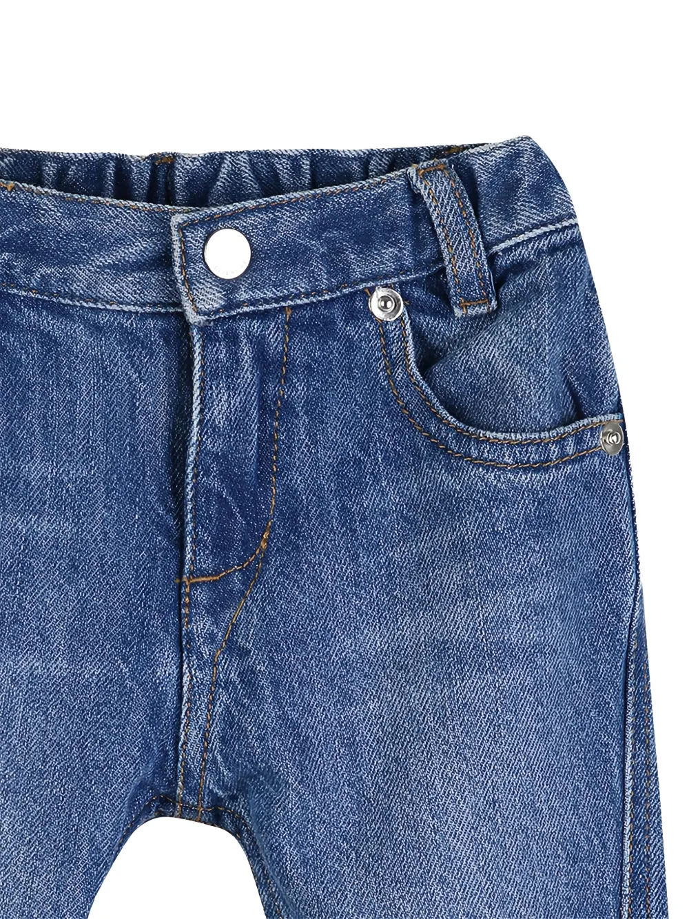  Givenchy Kids Vaqueros Con Logo Bordado - Azul 