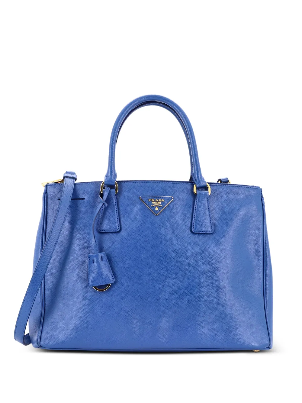 Prada Pre-Owned Double Zip Lux Saffiano Leather Medium tote bag - Blu