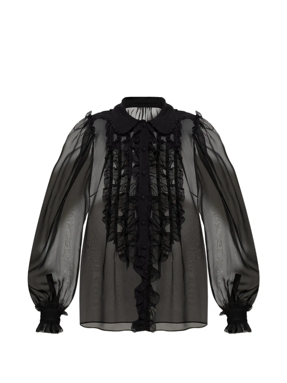 Dolce & Gabbana ruffled sheer blouse - Black