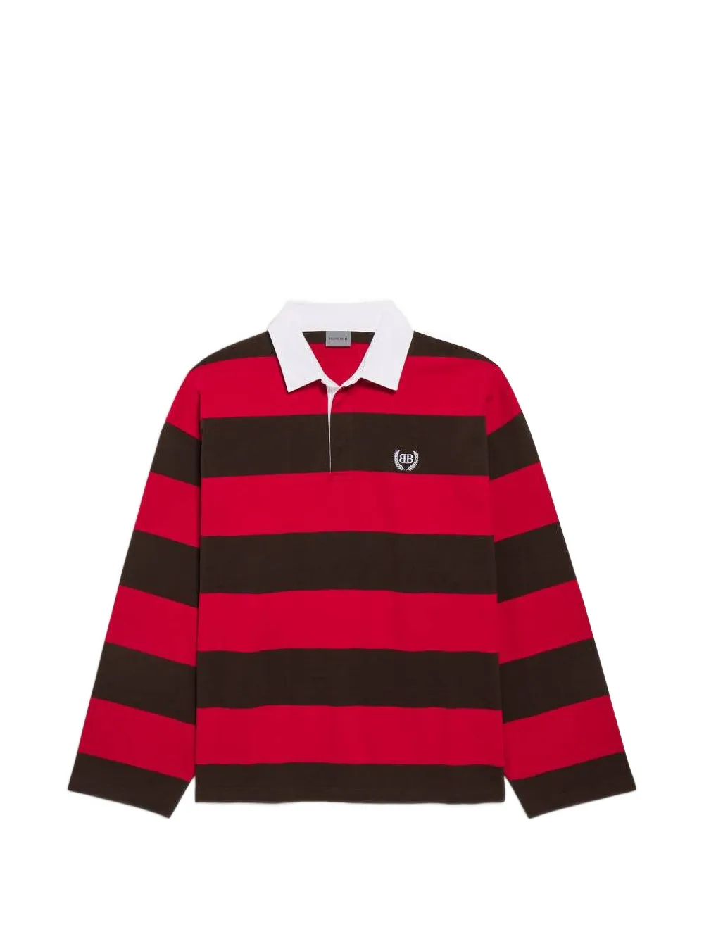 Balenciaga Polo a righe con logo - Rosso