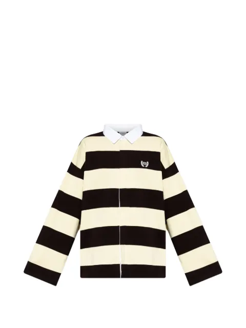 Balenciaga striped logo-embroidered shirt