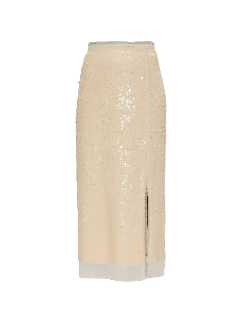 rag & bone sequin-embellished frayed skirt - Toni neutri