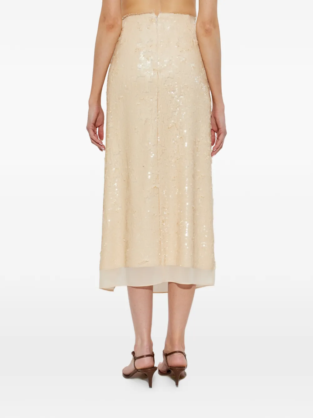 rag & bone Rok verfraaid met pailletten en franje Beige