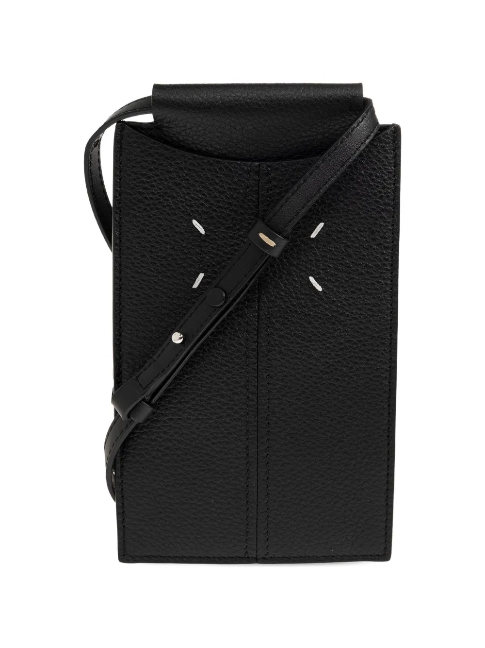 Maison Margiela four-stitch pebbled leather crossbody bag - Nero