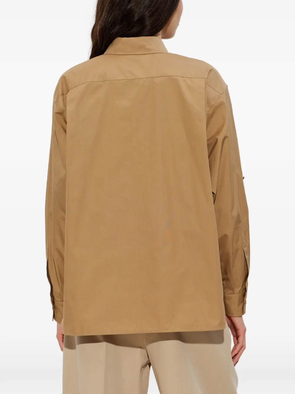 Max Mara Katoenen overhemd met klepzak Beige