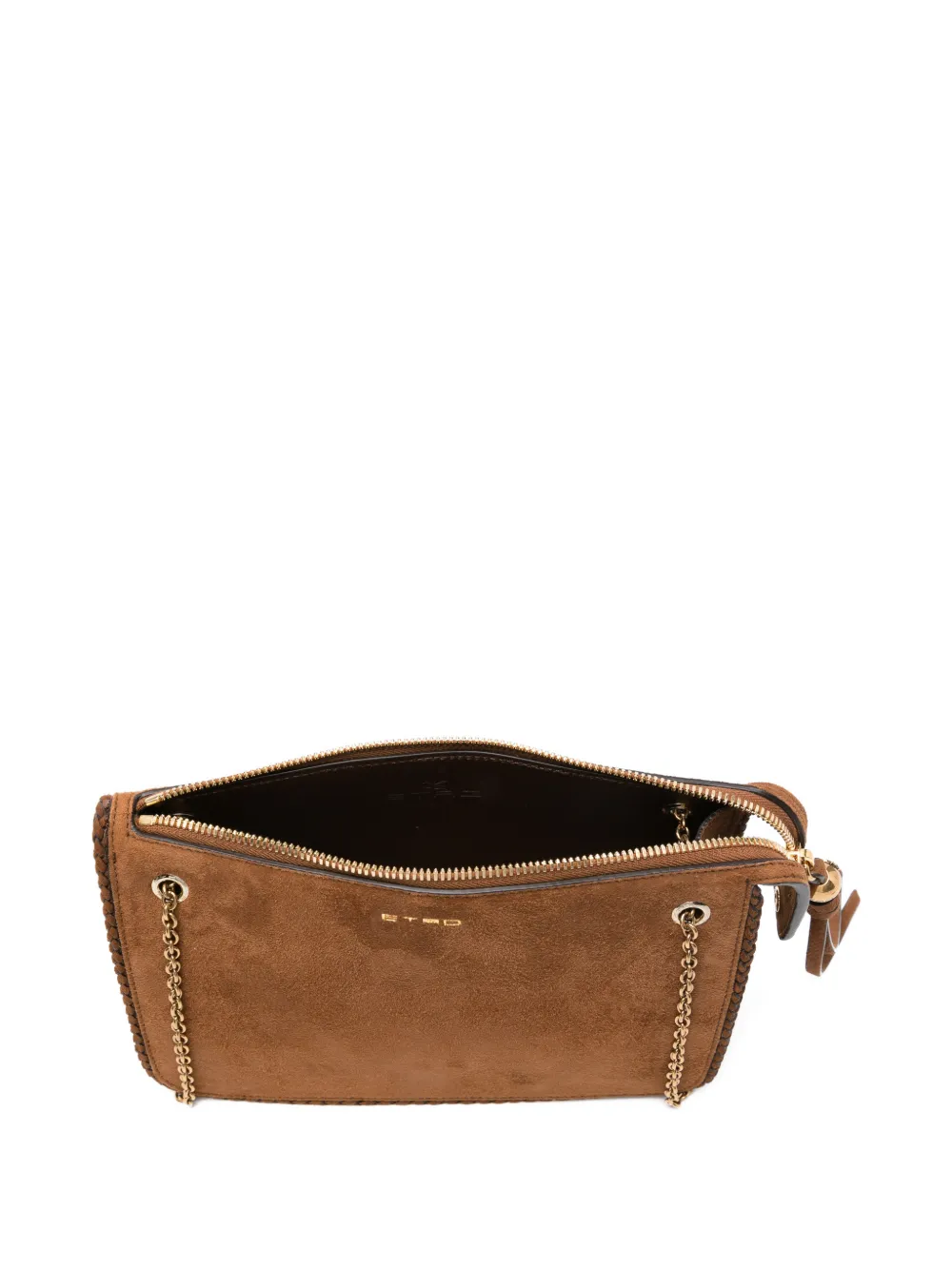 ETRO Leren schoudertas met logodetail Bruin