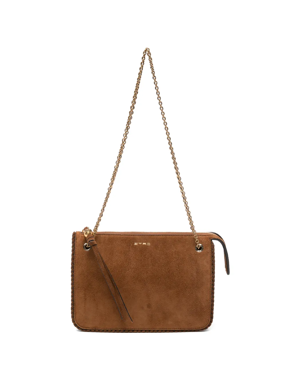 ETRO logo-detail letaher shoulder bag - Marrone