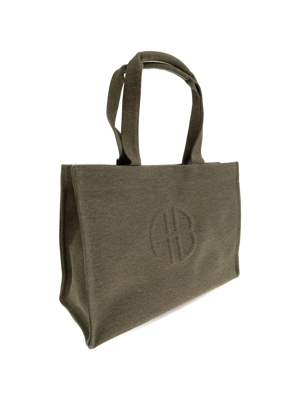 ANINE BING Shopper met logo-reliëf Groen