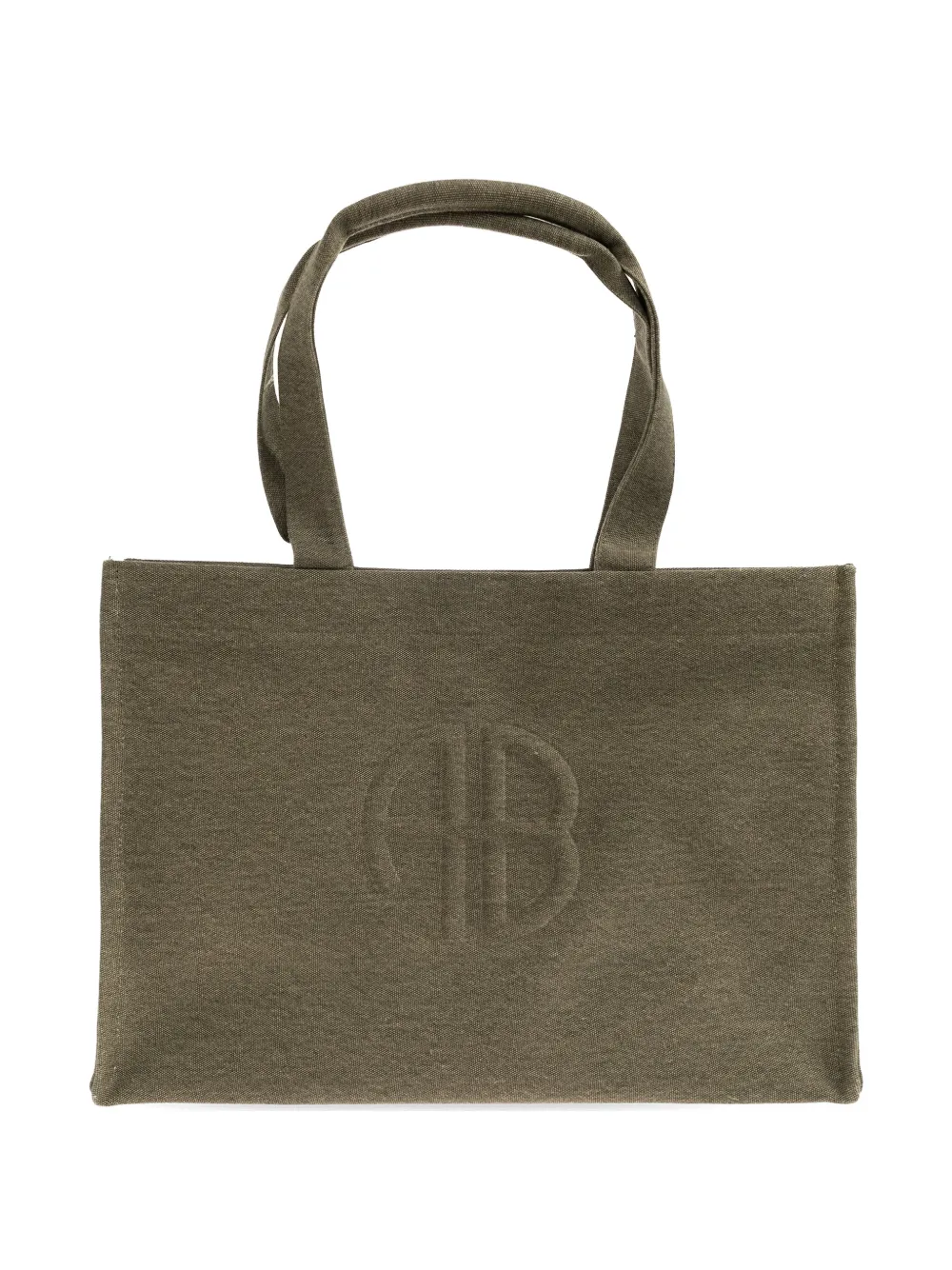 ANINE BING embossed logo tote bag - Verde