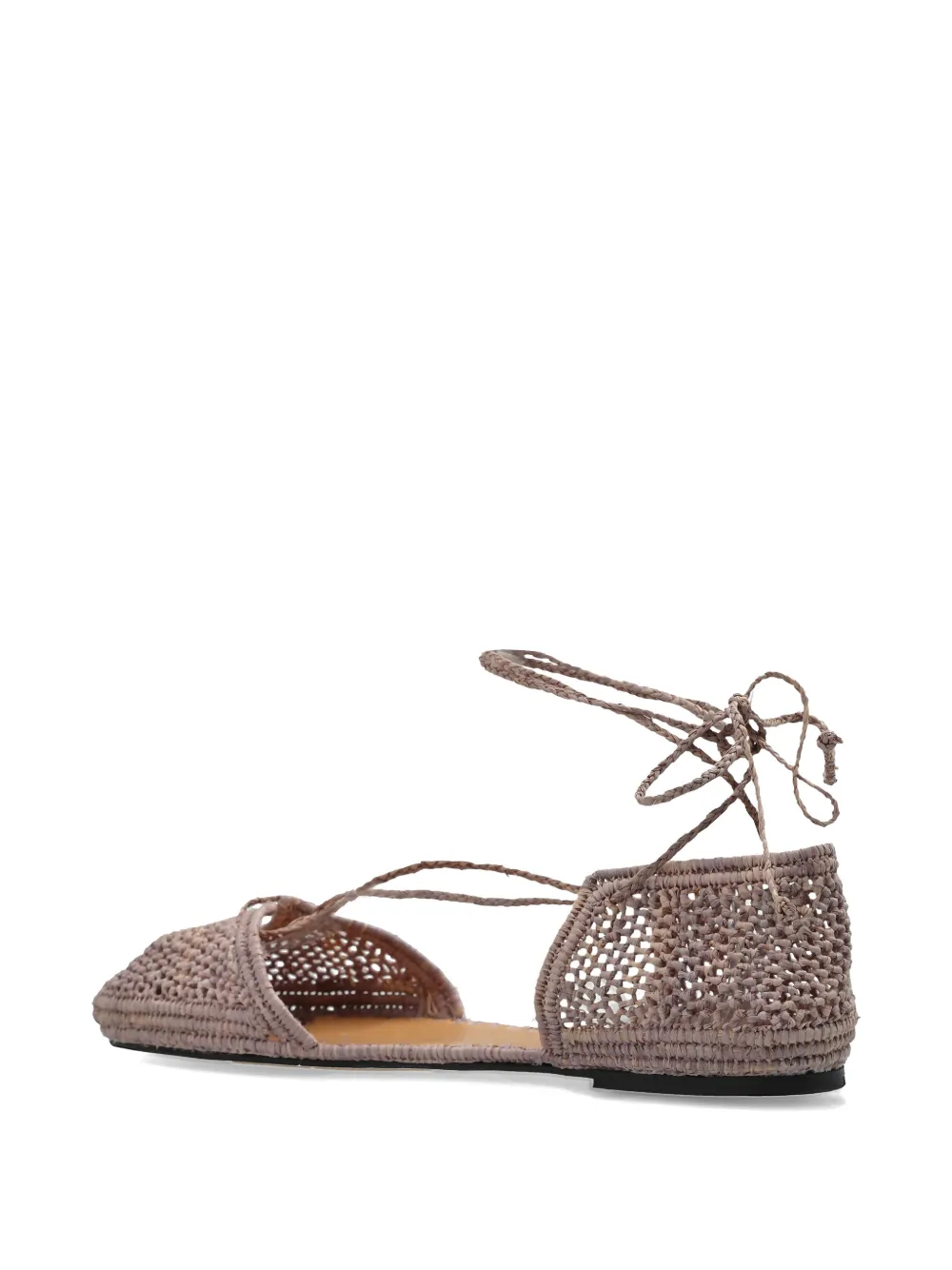 ODISSI Lima geweven pumps met veters Grijs