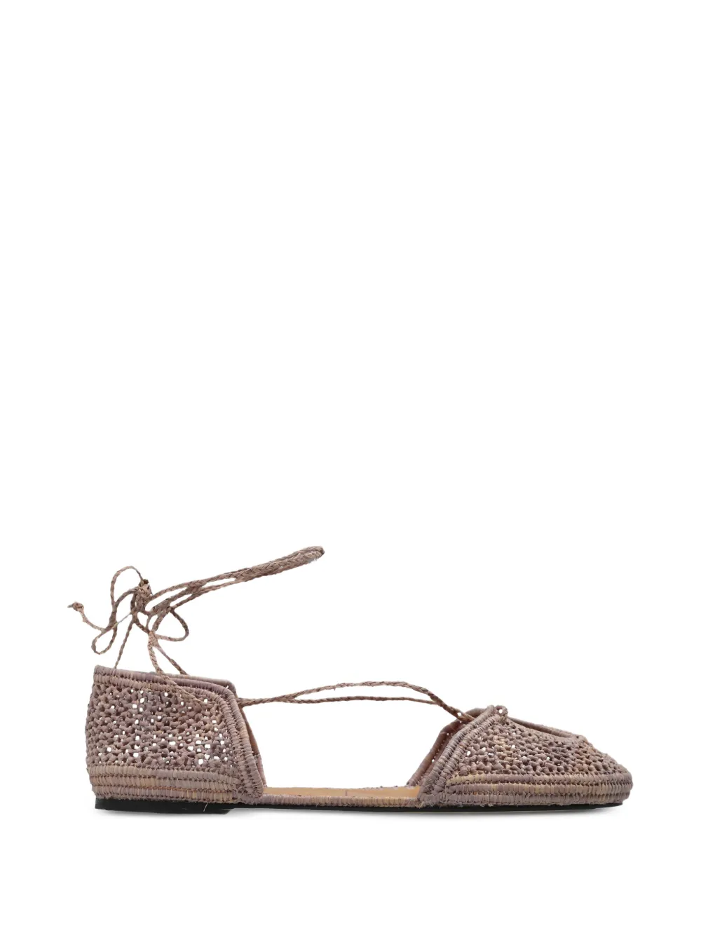 ODISSI Lima geweven pumps met veters Grijs