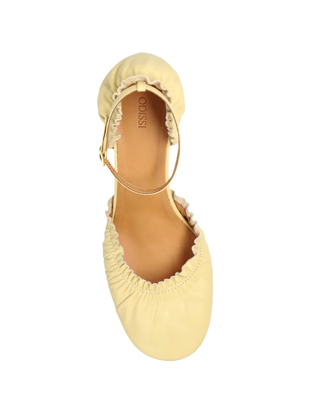 ODISSI Lren pumps met hak en ruches Geel