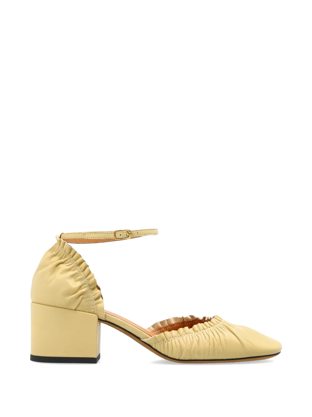 ODISSI Lren pumps met hak en ruches Geel
